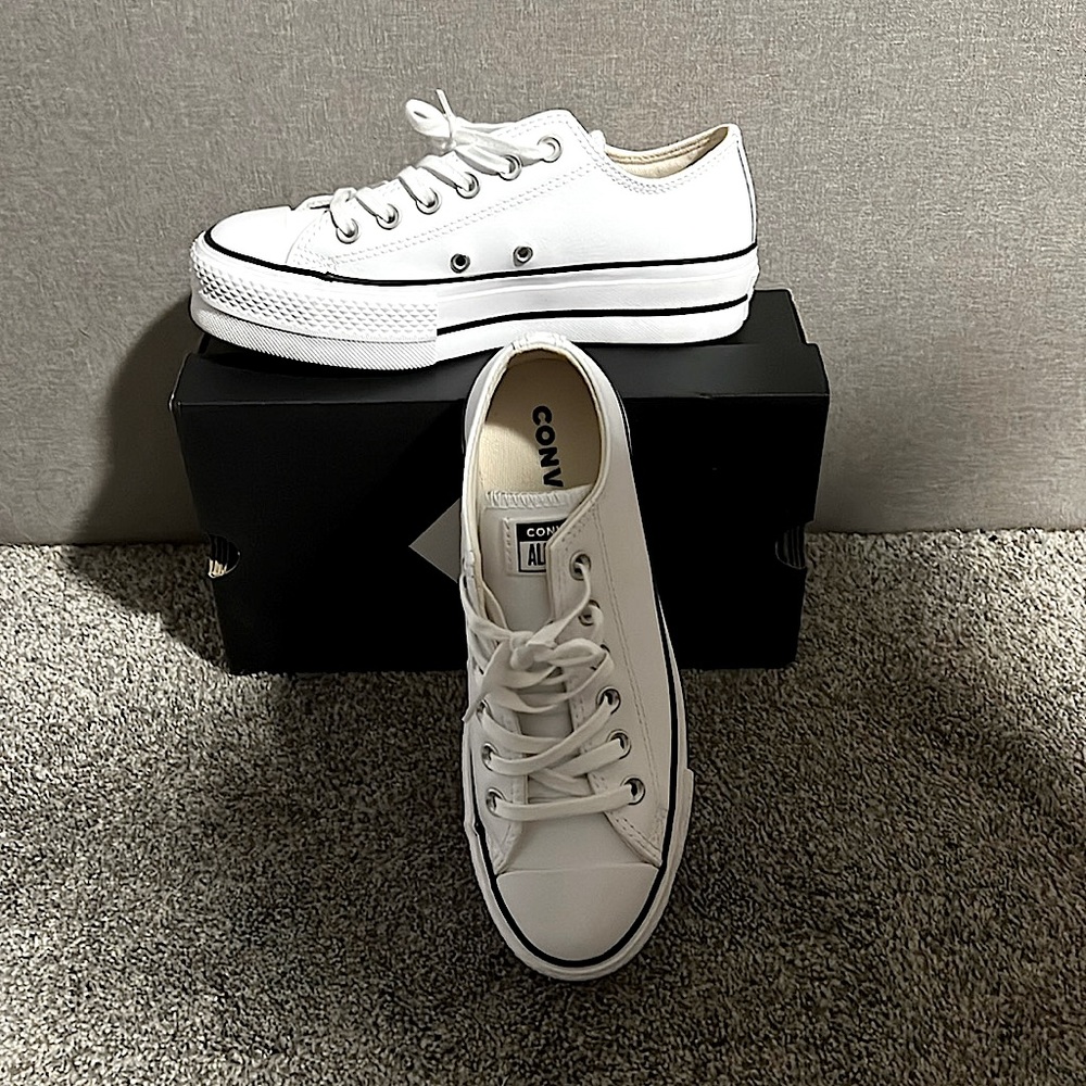 Leather platform converse sneakers